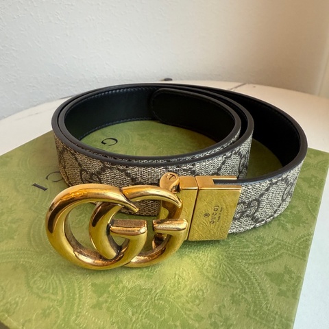 Gucci 雙面用的皮帶 超讚 85公分