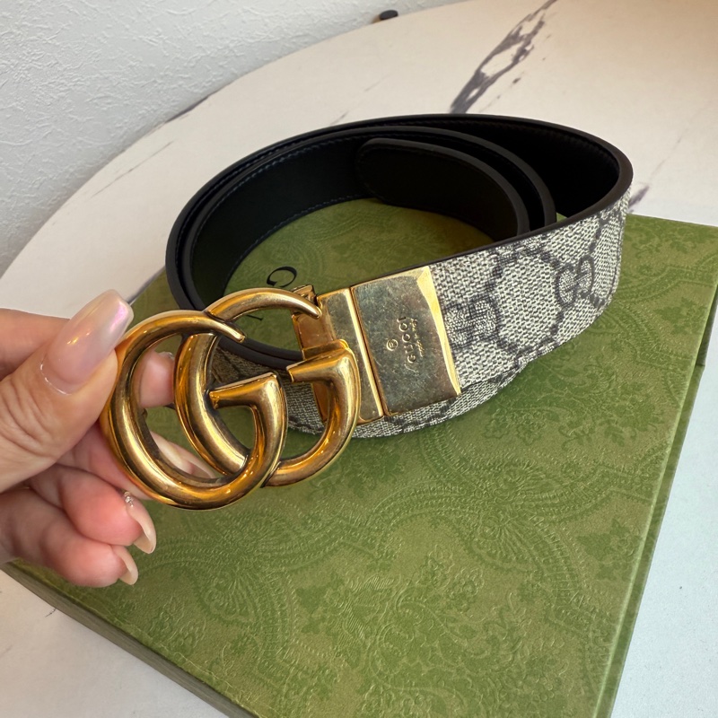 Gucci 雙面用的皮帶 超讚 85公分-1
