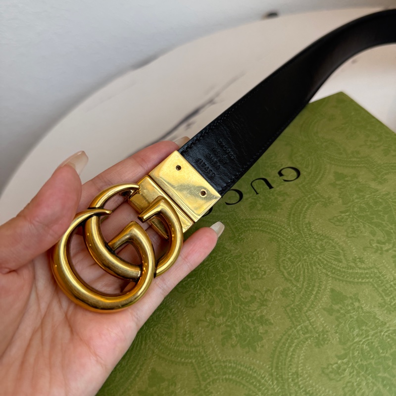 Gucci 雙面用的皮帶 超讚 85公分-2