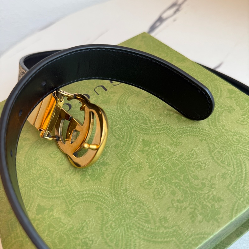 Gucci 雙面用的皮帶 超讚 85公分-3