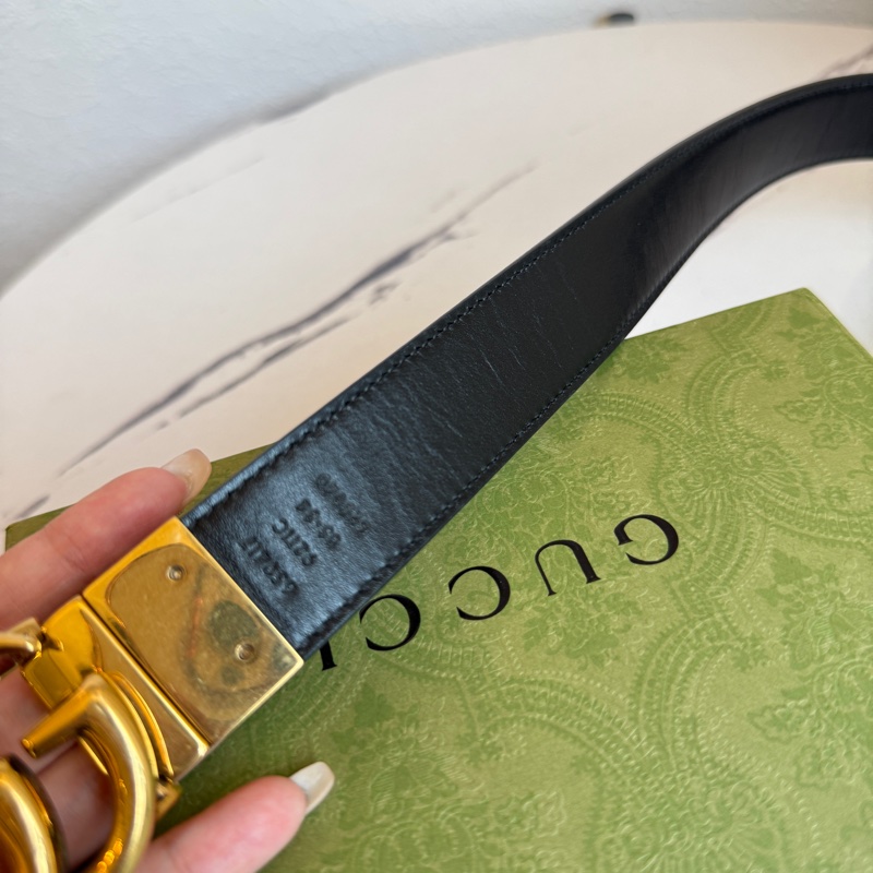 Gucci 雙面用的皮帶 超讚 85公分-5