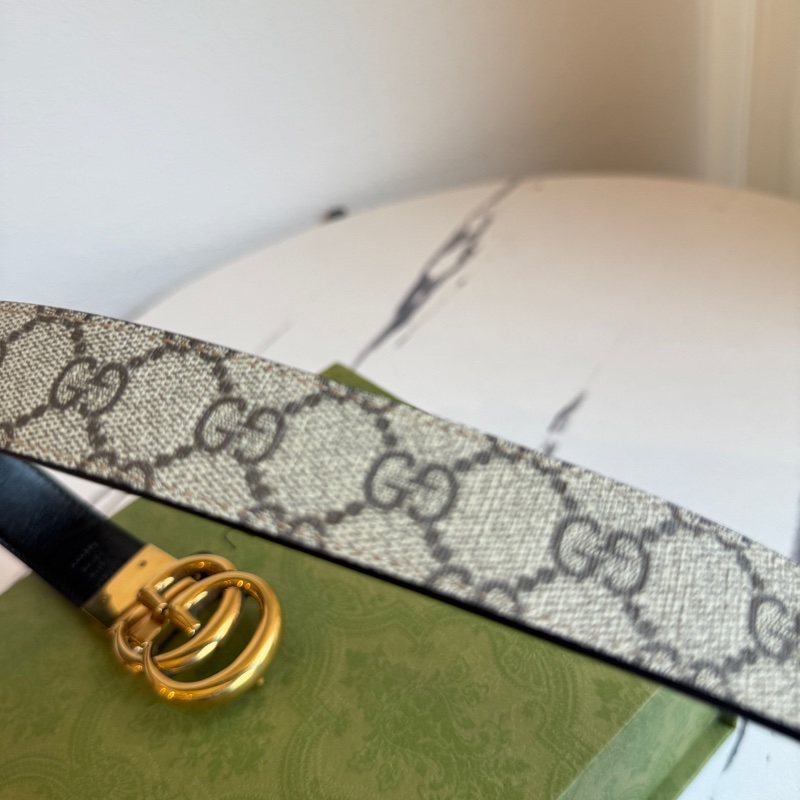 Gucci 雙面用的皮帶 超讚 85公分-8