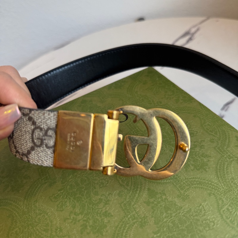 Gucci 雙面用的皮帶 超讚 85公分-11