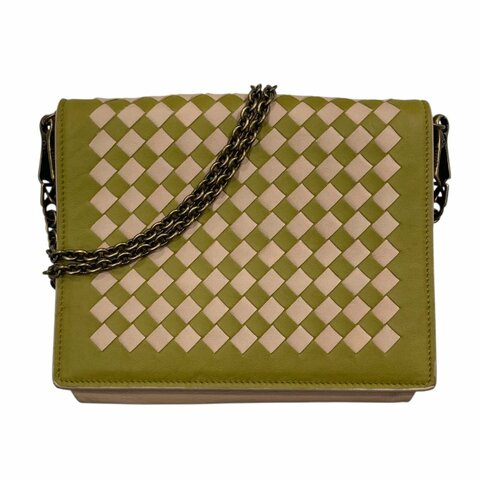 BOTTEGA VENETA 寶緹嘉 INTRECCIATO 細皮革編織 皮革 肩背包 撞色