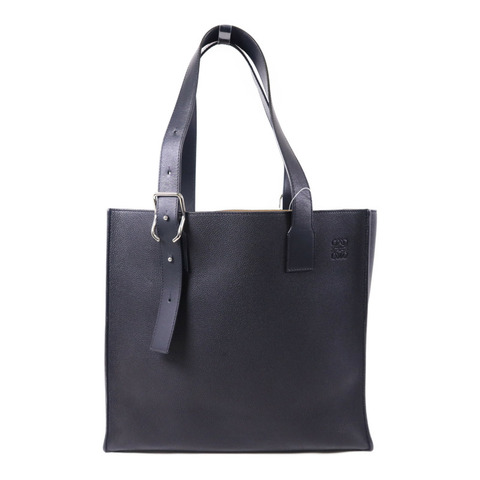 LOEWE 牛皮皮革Buckle Horizontal Tote銀扣肩背袋