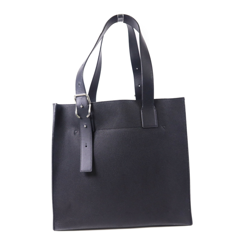 LOEWE 牛皮皮革Buckle Horizontal Tote銀扣肩背袋-1