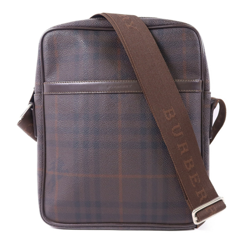 BURBERRY 塗層帆布Shoulder Bag銀扣肩背袋-0