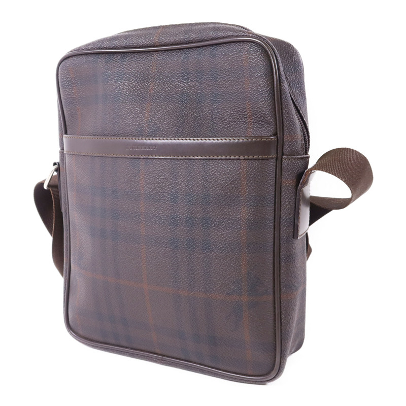 BURBERRY 塗層帆布Shoulder Bag銀扣肩背袋-2