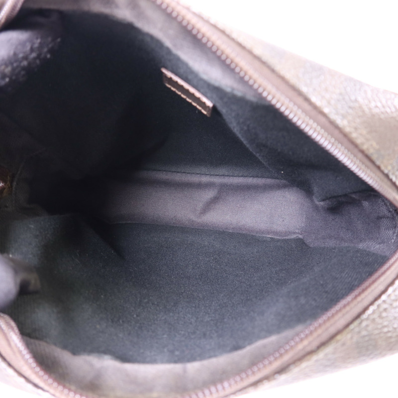 BURBERRY 塗層帆布Shoulder Bag銀扣肩背袋-5