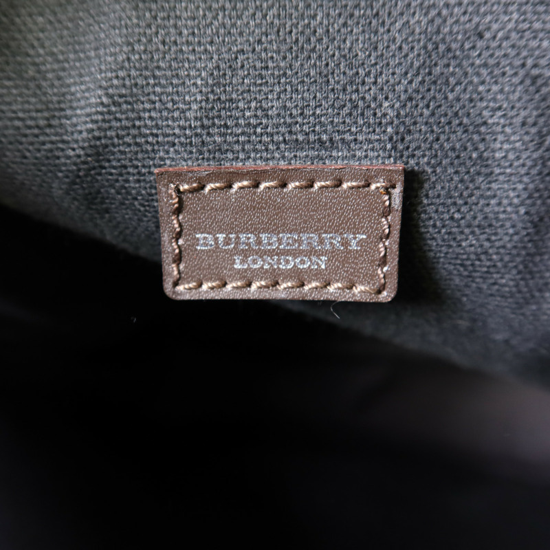 BURBERRY 塗層帆布Shoulder Bag銀扣肩背袋-6