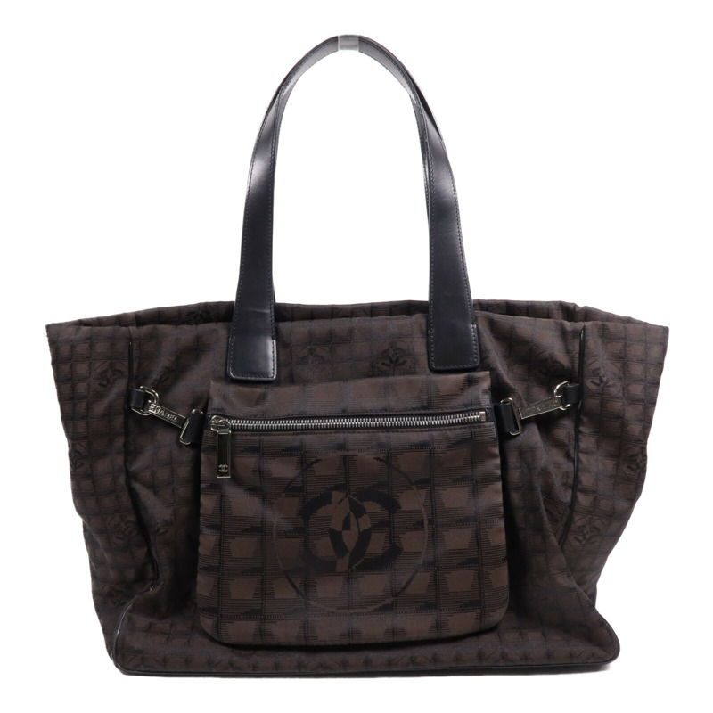 CHANEL 尼龍New Travel Line Tote Bag銀扣手挽袋-0