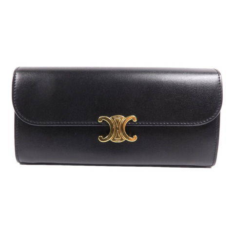 CELINE 牛皮皮革Long Wallet金扣長錢包