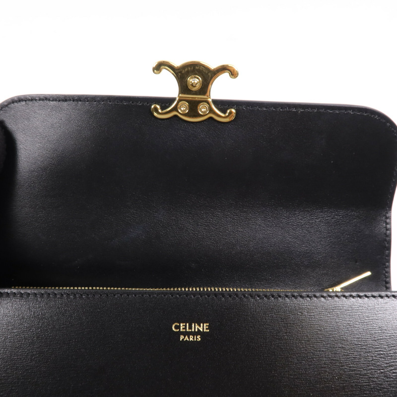 CELINE 牛皮皮革Long Wallet金扣長錢包-4