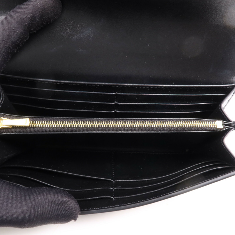 CELINE 牛皮皮革Long Wallet金扣長錢包-5