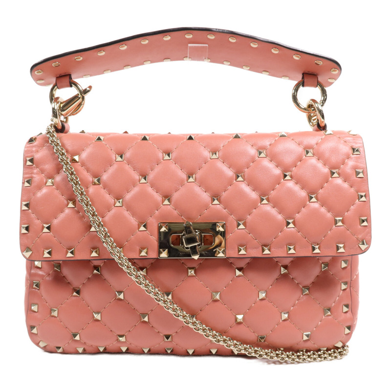 Valentino 牛皮皮革Chain Shoulder Bag金扣肩背袋-0