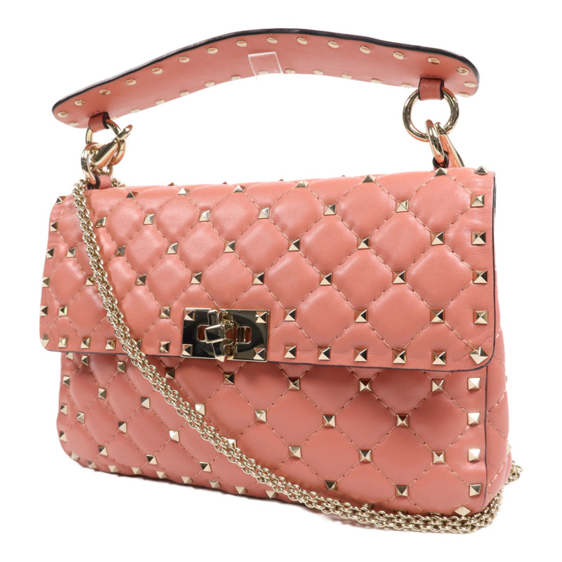 Valentino 牛皮皮革Chain Shoulder Bag金扣肩背袋-2