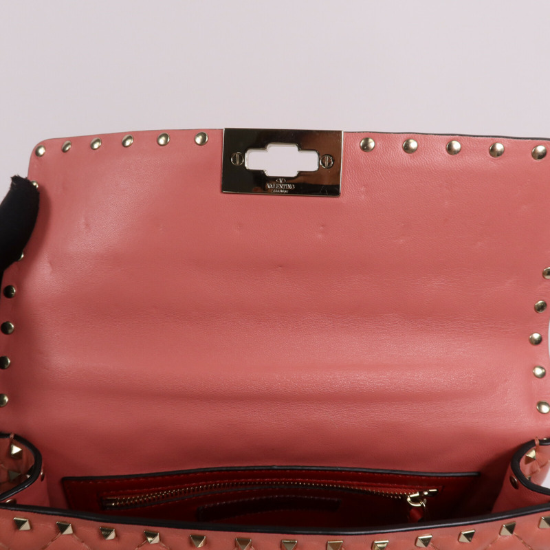 Valentino 牛皮皮革Chain Shoulder Bag金扣肩背袋-10