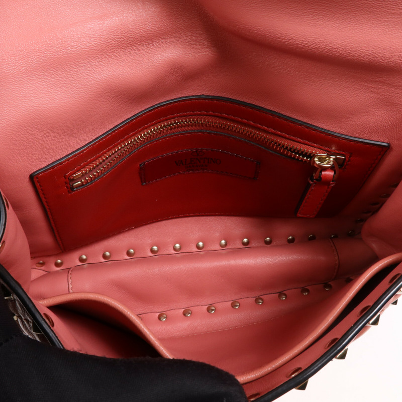 Valentino 牛皮皮革Chain Shoulder Bag金扣肩背袋-11