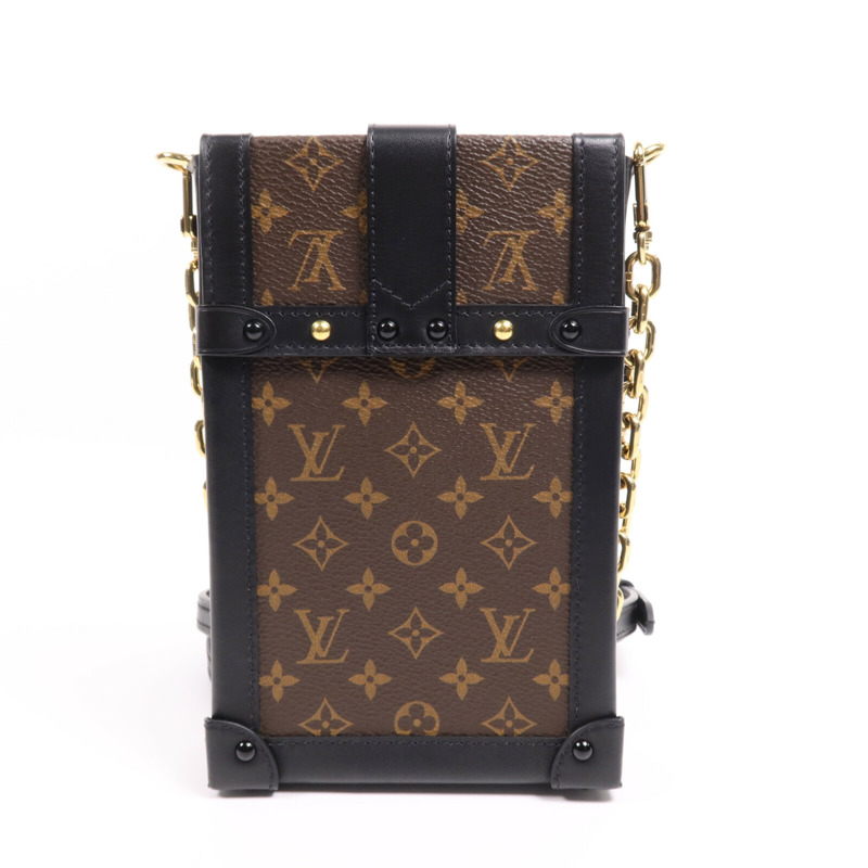 LOUIS VUITTON Monogram Pochette Trunk Vertical金扣鏈帶肩背袋-1