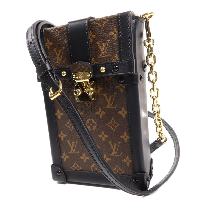 LOUIS VUITTON Monogram Pochette Trunk Vertical金扣鏈帶肩背袋-2