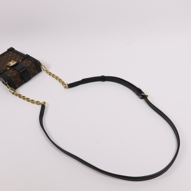 LOUIS VUITTON Monogram Pochette Trunk Vertical金扣鏈帶肩背袋-6