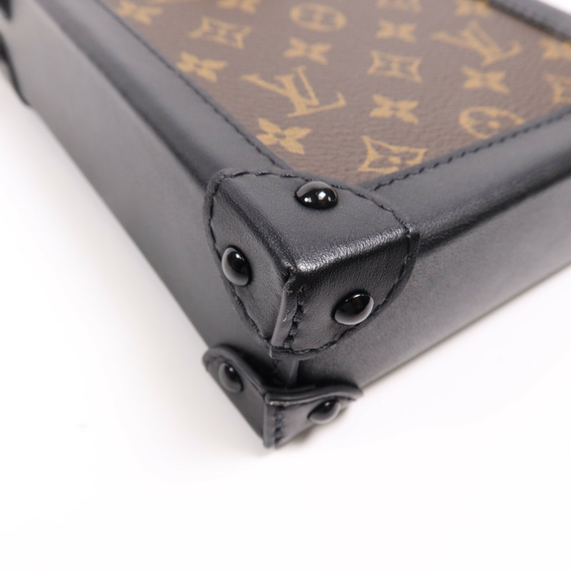 LOUIS VUITTON Monogram Pochette Trunk Vertical金扣鏈帶肩背袋-9