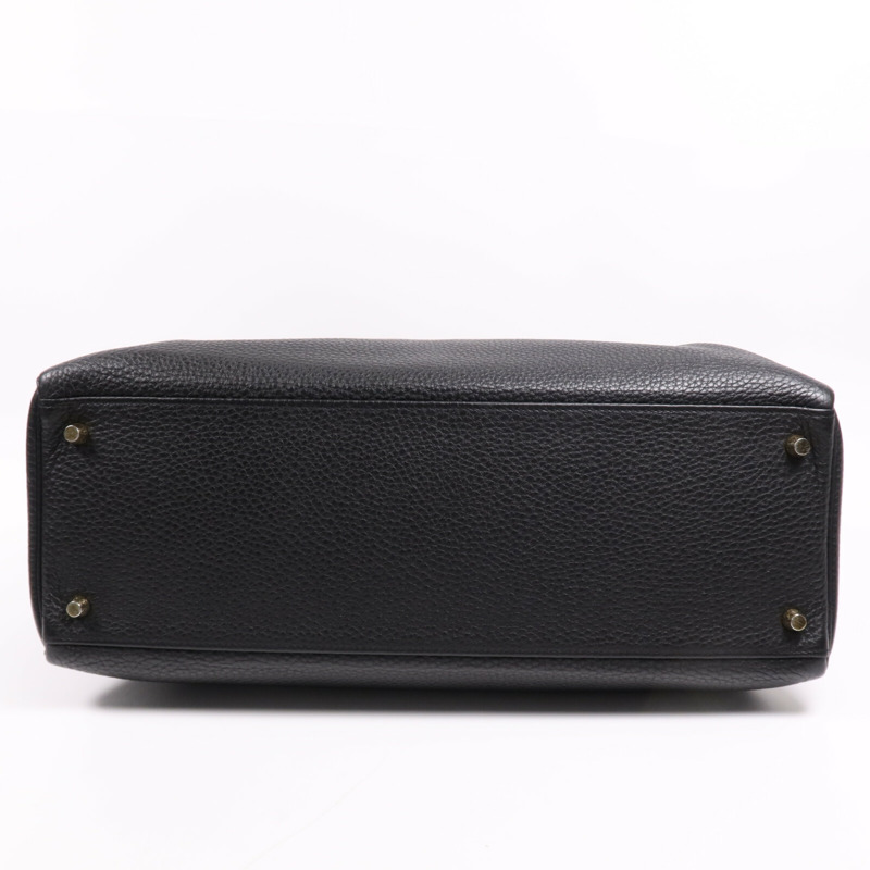 HERMES Togo皮革Kelly40金扣手挽肩背兩用袋Noir-3