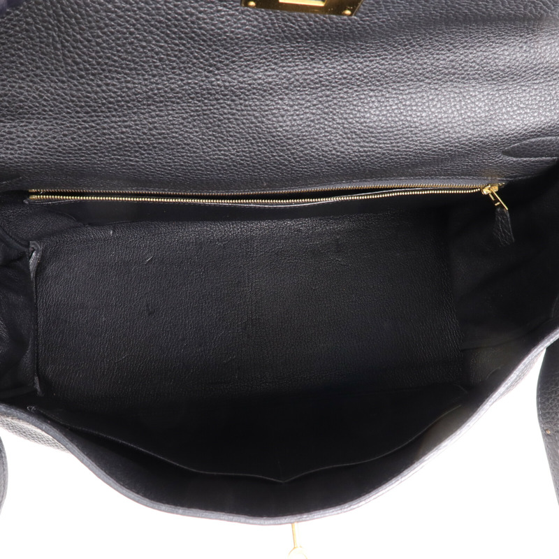 HERMES Togo皮革Kelly40金扣手挽肩背兩用袋Noir-4