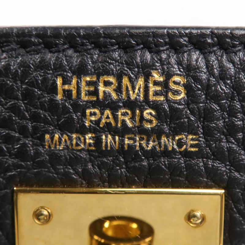 HERMES Togo皮革Kelly40金扣手挽肩背兩用袋Noir-5