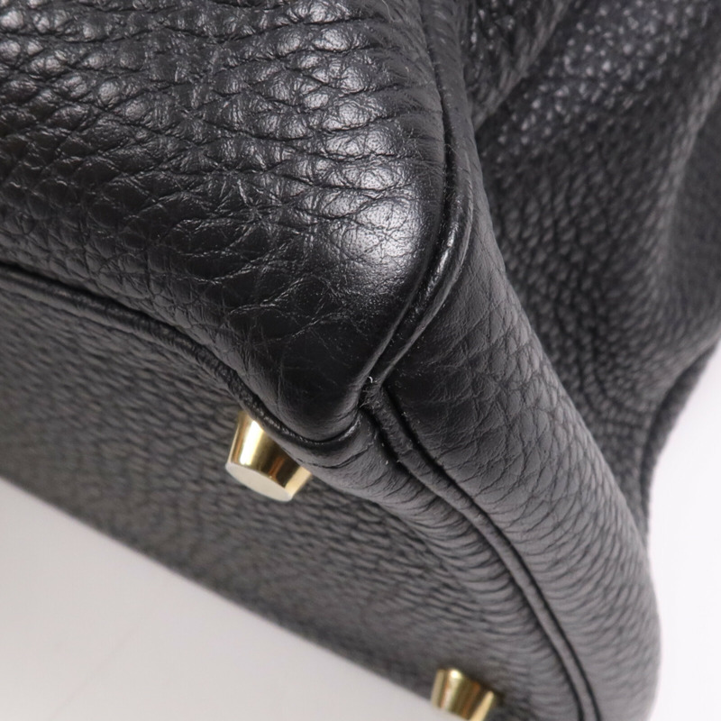 HERMES Togo皮革Kelly40金扣手挽肩背兩用袋Noir-8
