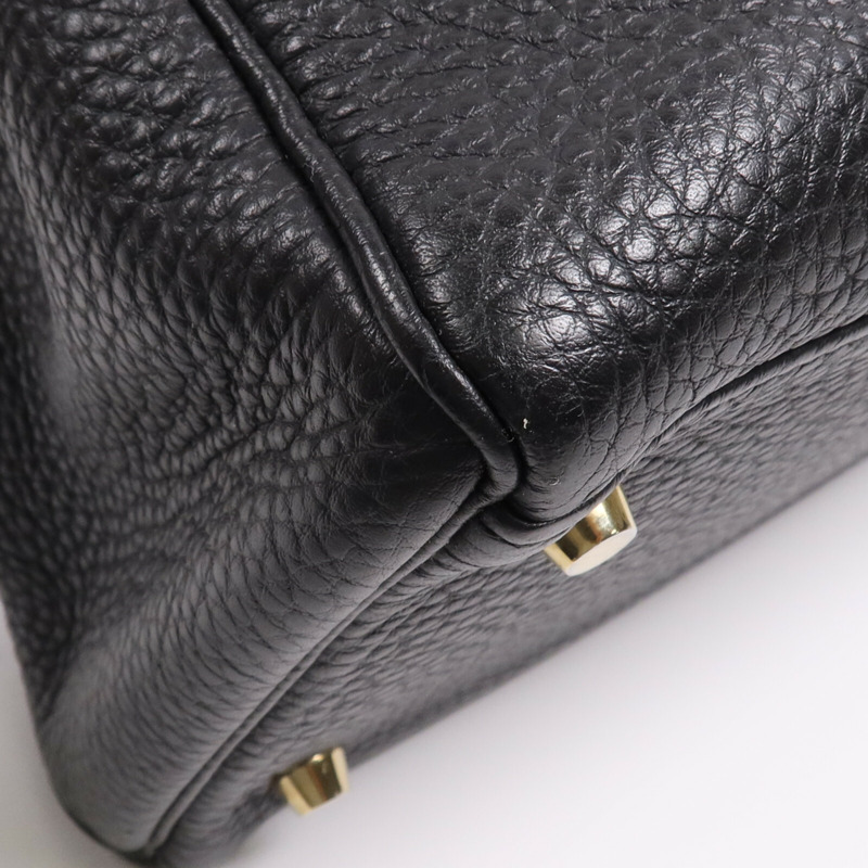 HERMES Togo皮革Kelly40金扣手挽肩背兩用袋Noir-9