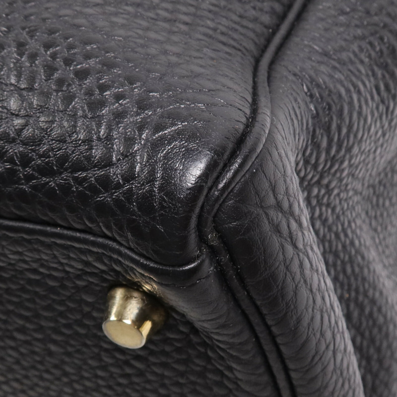 HERMES Togo皮革Kelly40金扣手挽肩背兩用袋Noir-10
