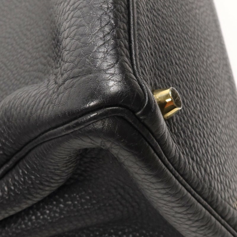 HERMES Togo皮革Kelly40金扣手挽肩背兩用袋Noir-11