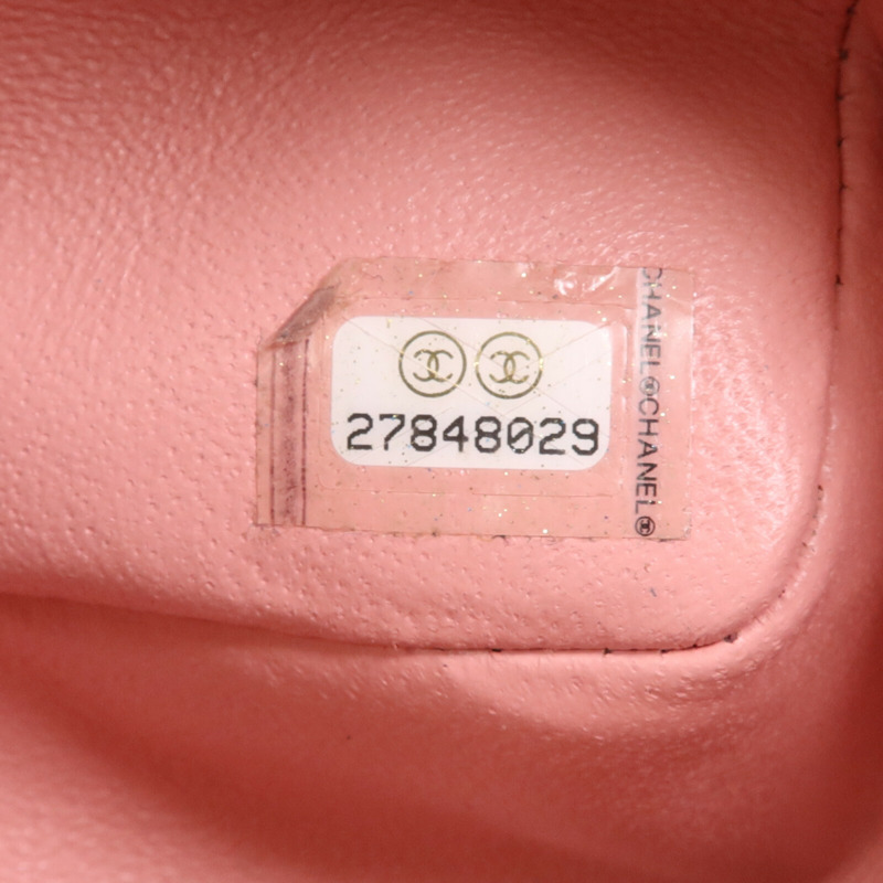 CHANEL 羊皮皮革Mini Classic 17金扣鏈帶肩背袋-5