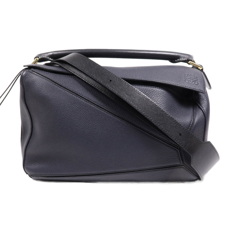 LOEWE 牛皮皮革2 way Shoulder Bag金扣手挽肩背兩用袋-0