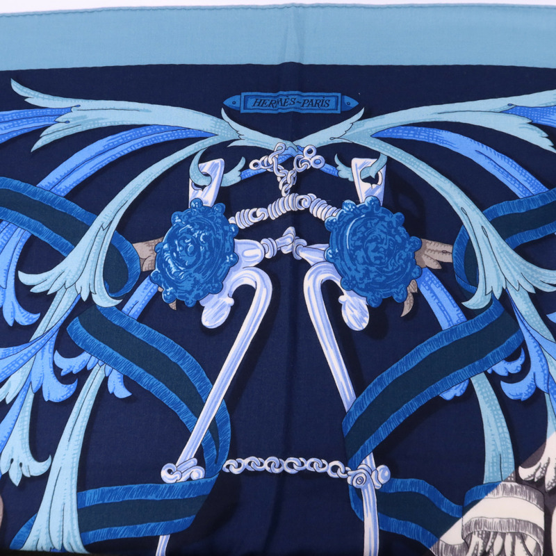 HERMES 絲質/羊絨Scarf 140X140絲巾-2