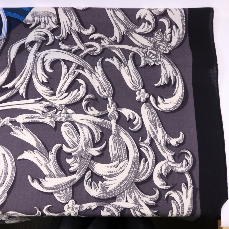 HERMES 絲質/羊絨Scarf 140X140絲巾-4