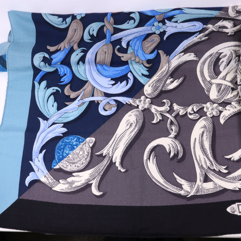 HERMES 絲質/羊絨Scarf 140X140絲巾-7