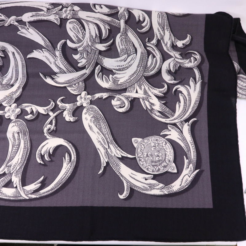 HERMES 絲質/羊絨Scarf 140X140絲巾-9