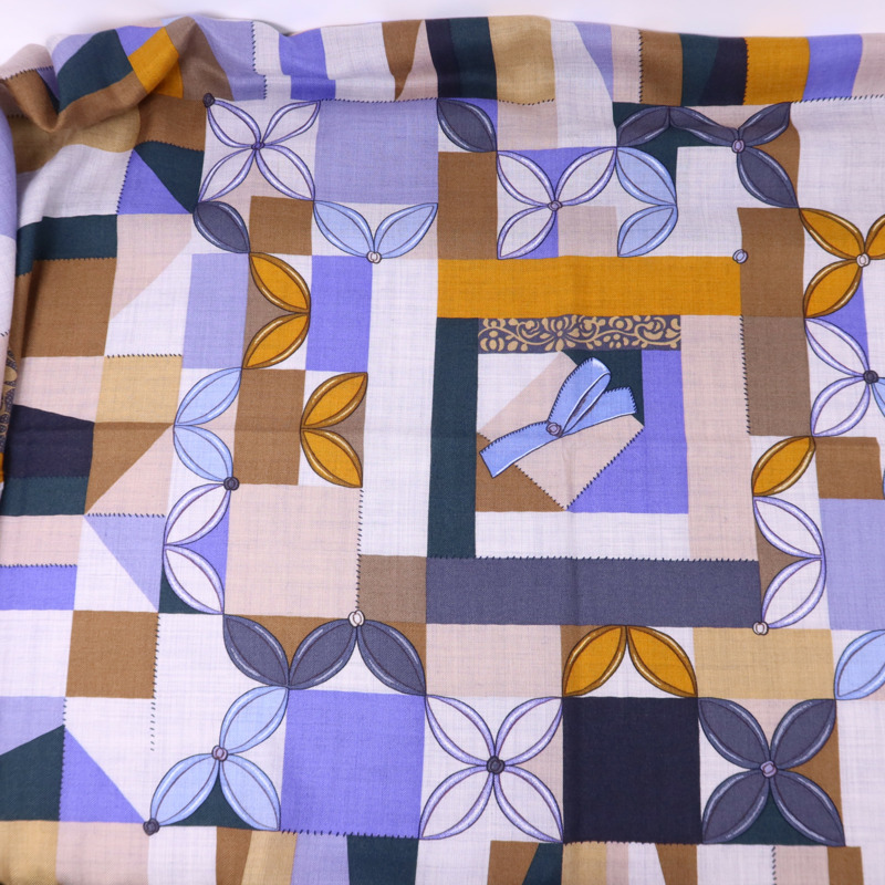 HERMES 絲質/羊絨Scarf 140X140絲巾-5