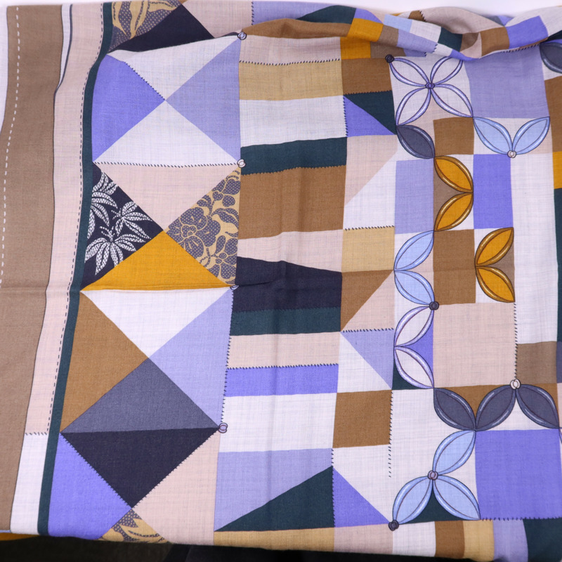 HERMES 絲質/羊絨Scarf 140X140絲巾-6