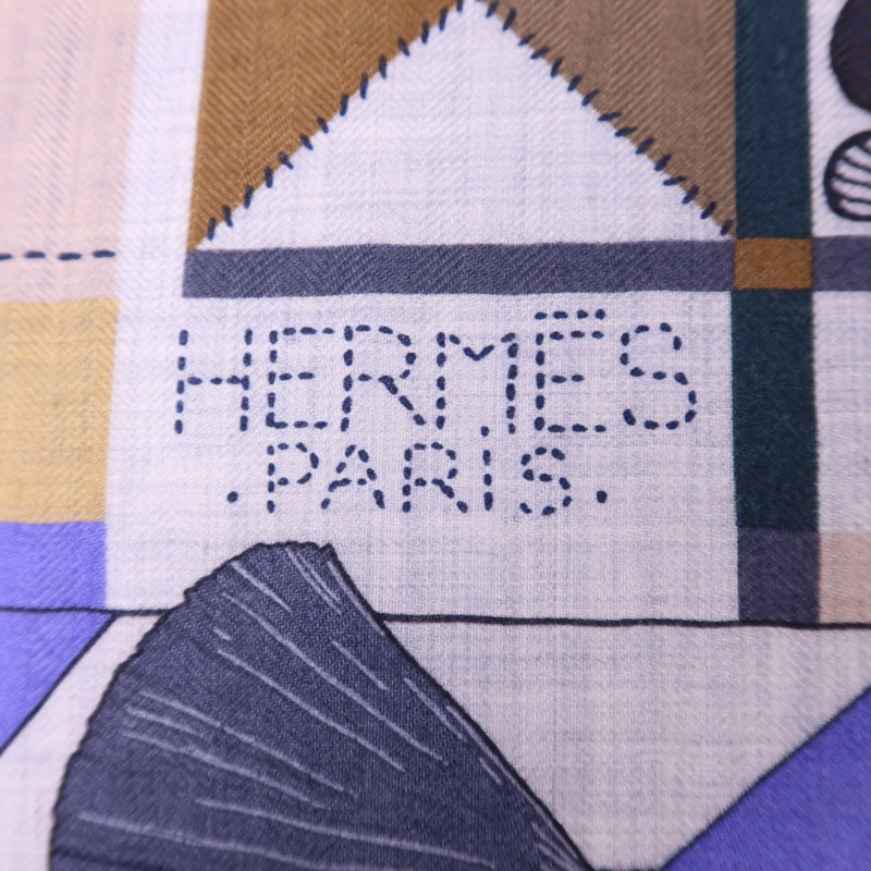 HERMES 絲質/羊絨Scarf 140X140絲巾-10