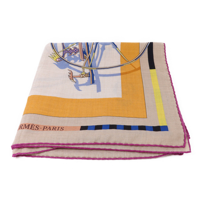 HERMES 絲質/羊絨Scarf 140X140絲巾-0