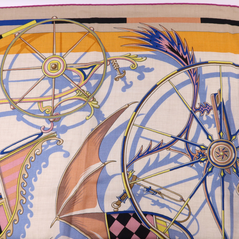 HERMES 絲質/羊絨Scarf 140X140絲巾-2