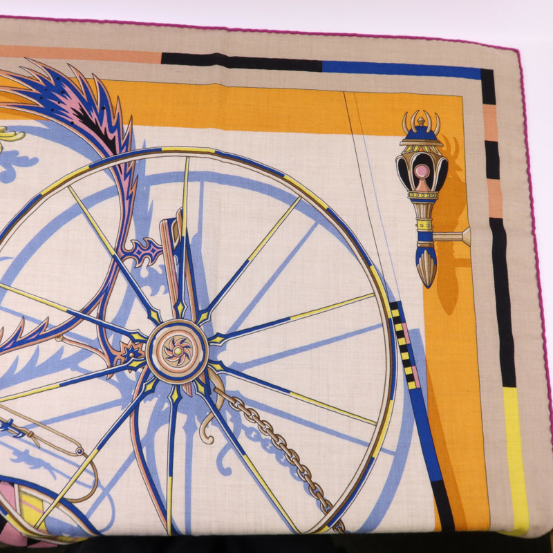 HERMES 絲質/羊絨Scarf 140X140絲巾-3