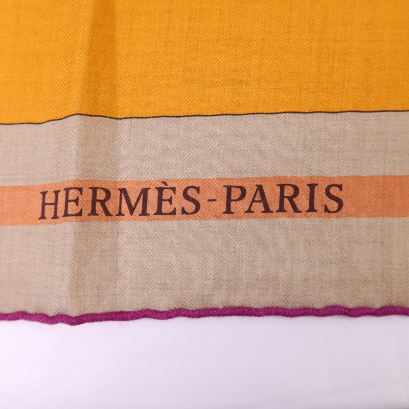 HERMES 絲質/羊絨Scarf 140X140絲巾-10
