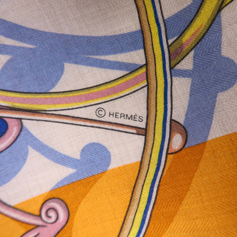 HERMES 絲質/羊絨Scarf 140X140絲巾-11