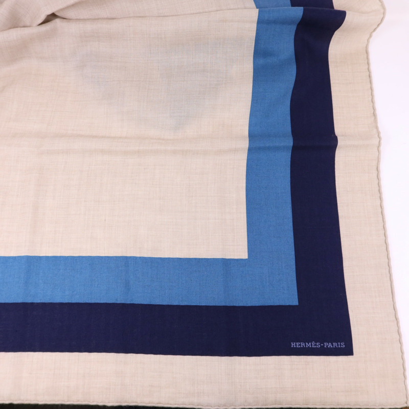 HERMES 絲質/羊絨Scarf 140X140絲巾-9