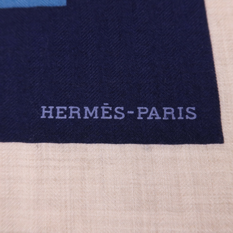 HERMES 絲質/羊絨Scarf 140X140絲巾-10