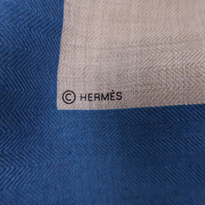 HERMES 絲質/羊絨Scarf 140X140絲巾-11